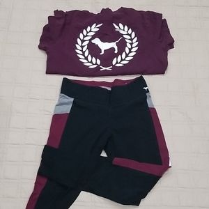 PINK black n maroon joggers med top large bottom